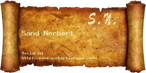 Sand Norbert névjegykártya