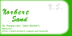 norbert sand business card